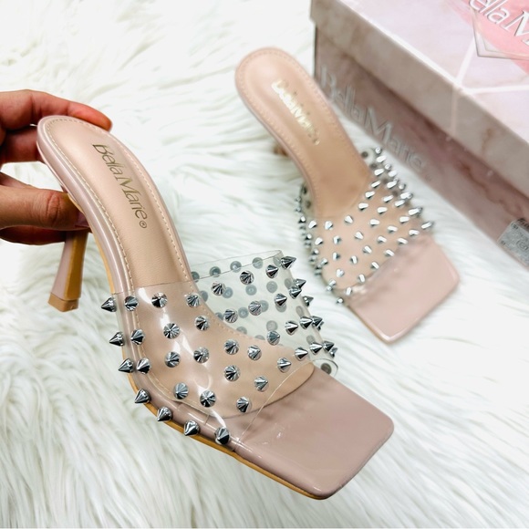 Nude studded clear strap heel - Picture 4 of 7